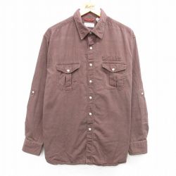 L★古着 長袖 シャツ メンズ 茶 ブラウン 25apr16 中古 トップス