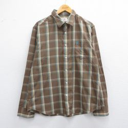 L★古着 マンシングウェア 長袖 シャツ メンズ 茶他 ブラウン チェック 25apr17 中古 トップス