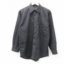 L★古着 長袖 シャツ メンズ 黒 ブラック 25apr18 中古 トップス