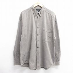 XL★古着 STRUCTURE 長袖 シャツ メンズ 00年代 00s 大きいサイズ コットン ボタンダウン グレー 25apr18 中古 トップス