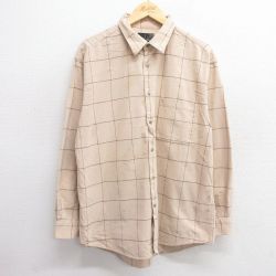 【20%OFF】XL★古着 長袖 シャツ メンズ コットン ベージュ他 カーキ 25apr18 中古 トップス