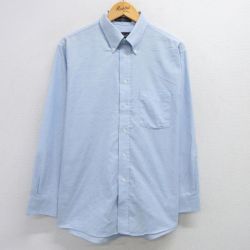 XL★古着 アロー 長袖 シャツ メンズ 90年代 90s ボタンダウン USA製 薄紺 ネイビー 霜降り 25apr18 中古 トップス