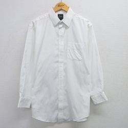 XL★古着 長袖 シャツ メンズ ロング丈 コットン 白 ホワイト 25apr18 中古 トップス