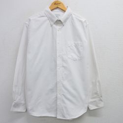 XL★古着 長袖 シャツ メンズ ボタンダウン 白 ホワイト 25apr18 中古 トップス