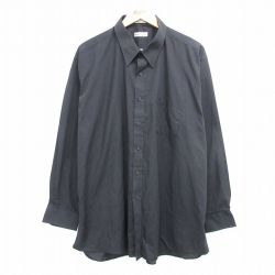 【20%OFF】XL★古着 ピエールカルダン pierre cardin 長袖 シャツ メンズ 90年代 90s ワンポイントロゴ 大きいサイズ ロング丈 黒 ブラック 25apr21 中古 トップス