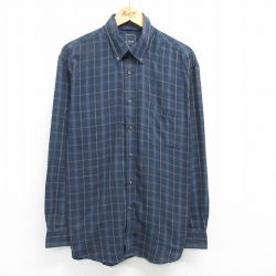 【50%OFF】XL★古着 アロー 長袖 シャツ メンズ 紺他 ネイビー チェック 25apr19 中古 トップス