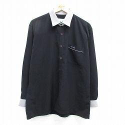 XL★古着 長袖 シャツ メンズ 90年代 90s POSTMAN 黒 ブラック 25apr21 中古 トップス