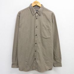 XL★古着 セントジョンズベイ 長袖 シャツ メンズ コットン ボタンダウン ベージュ他 カーキ チェック 25apr21 中古 トップス