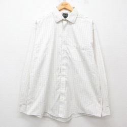 XL★古着 JOS A BANK 長袖 シャツ メンズ 大きいサイズ コットン 白他 ホワイト チェック 25apr21 中古 トップス