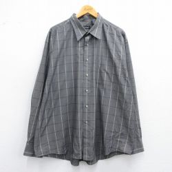 XL★古着 バンヒューセン 長袖 シャツ メンズ 大きいサイズ グレー他 チェック 25apr28 中古 トップス