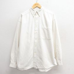 XL★古着 STRUCTURE 長袖 シャツ メンズ 00年代 00s コットン ボタンダウン 白 ホワイト 25may26 中古 トップス