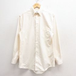 M★古着 長袖 シャツ メンズ 80年代 80s ボタンダウン USA製 生成り 25may29 中古 トップス