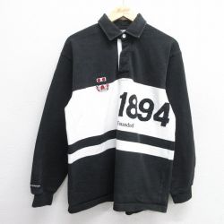 L★古着 バーバリアン 長袖 ラガー シャツ メンズ 90年代 90s 1894 コットン カナダ製 黒他 ブラック 【spe】 25may30 中古 トップス