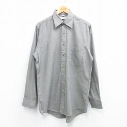 M★古着 バンヒューセン 長袖 シャツ メンズ 90年代 90s ロング丈 グレー他 25may30 中古 トップス