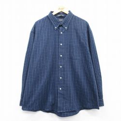 アロー 長袖シャツ ネイビーチェック XL | 古着