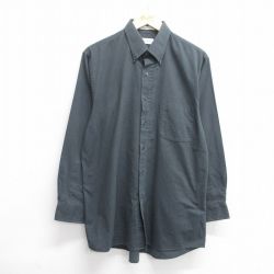 L★古着 バンヒューセン 長袖 シャツ メンズ ボタンダウン 濃グレー 25may31 中古 トップス