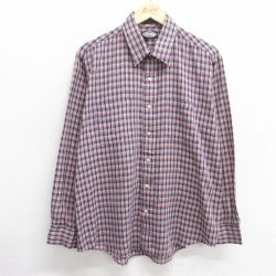 【50%OFF】XL★古着 タウンクラフト 長袖 シャツ メンズ 90年代 90s 紺他 ネイビー チェック 25may31 中古 トップス