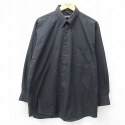 XL★古着 アロー 長袖 シャツ メンズ ボタンダウン 黒 ブラック 25may31 中古 トップス