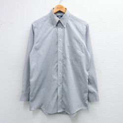 M★古着 長袖 シャツ メンズ 00年代 00s ボタンダウン 薄グレー系 25may31 中古 トップス