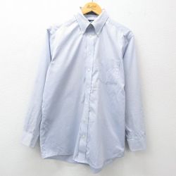 L★古着 長袖 シャツ メンズ オックスフォード ボタンダウン 薄紺 ネイビー 25jun03 中古 トップス