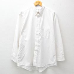 XL★古着 長袖 シャツ メンズ ボタンダウン 白 ホワイト 25jun03 中古 トップス