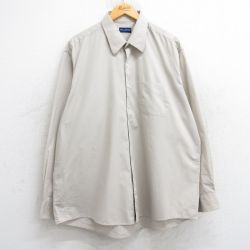 XL★古着 長袖 シャツ メンズ 大きいサイズ 薄ベージュ カーキ 25jun10 中古 トップス