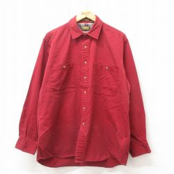 XL★古着 オシュコシュ OSHKOSH 長袖 シャツ メンズ 00年代 00s コットン エンジ 25jun16 中古 トップス