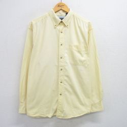 XL★古着 長袖 シャツ メンズ 00年代 00s コットン ボタンダウン 黄 イエロー 25jun19 中古 トップス