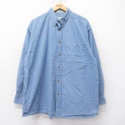 XL★古着 オービス ORVIS 長袖 シャツ メンズ 00年代 00s 大きいサイズ コットン ボタンダウン 紺他 ネイビー チェック 25jun20 中古 トップス