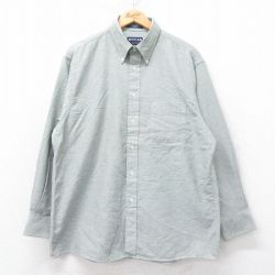 【50%OFF】XL★古着 アロー 長袖 シャツ メンズ 90年代 90s オックスフォード 大きいサイズ ボタンダウン 緑 グリーン 霜降り 25jun20 中古 トップス