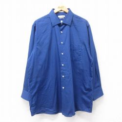 【50%OFF】XL★古着 バンヒューセン 長袖 シャツ メンズ 大きいサイズ 紺 ネイビー 25jun20 中古 トップス