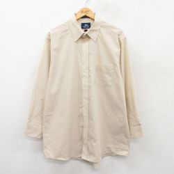 XL★古着 長袖 シャツ メンズ 90年代 90s ロング丈 ベージュ カーキ 25jun23 中古 トップス