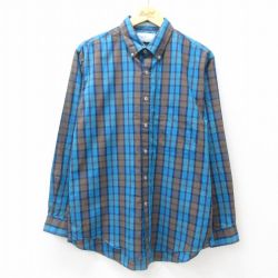L★古着 リーバイス Levis 長袖 シャツ メンズ 90年代 90s ボタンダウン 水色他 チェック 25jun23 中古 トップス
