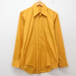 M★古着 長袖 シャツ メンズ 70年代 70s USA製 黄 イエロー 25jun25 中古 トップス