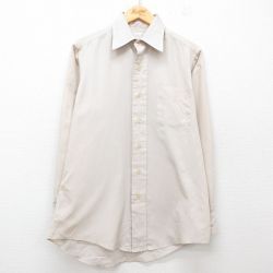 L★古着 長袖 シャツ メンズ 80年代 80s 薄ベージュ カーキ 25jun25 中古 トップス