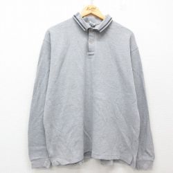 【50%OFF】オールドネイビー 00s 長袖ポロシャツ 鹿の子 グレー XL | 古着