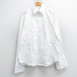 XL★古着 長袖 シャツ メンズ 90年代 90s 刺繍 白 ホワイト 25jun25 中古 トップス