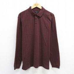L★古着 バンヒューセン 長袖 ポロ シャツ メンズ 茶 ブラウン 25jun26 中古 トップス