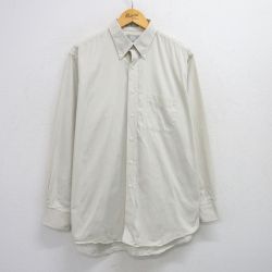 XL★古着 長袖 シャツ メンズ 90年代 90s ボタンダウン USA製 薄ベージュ カーキ 25jun26 中古 トップス