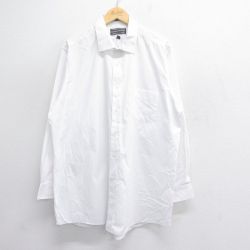 XL★古着 長袖 シャツ メンズ 90年代 90s 大きいサイズ ロング丈 白 ホワイト 25jun30 中古 トップス
