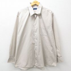 XL★古着 長袖 シャツ メンズ 大きいサイズ ベージュ カーキ 25jun30 中古 トップス
