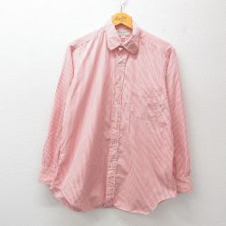 L★古着 長袖 シャツ メンズ 90年代 90s コットン ピンク他 ストライプ 25jun30 中古 トップス