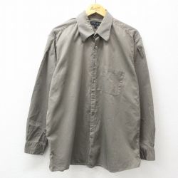 XL★古着 ペリーエリス 長袖 シャツ メンズ 薄緑 グリーン 25jun30 中古 トップス