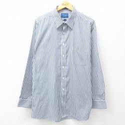 【20%OFF】XL★古着 タウンクラフト 長袖 シャツ メンズ 90年代 90s 濃紺他 ネイビー ストライプ 25jun30 中古 トップス