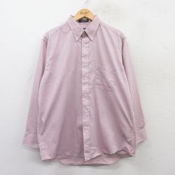 XL★古着 バンヒューセン 長袖 シャツ メンズ 90年代 90s オックスフォード ボタンダウン USA製 ピンク系 25jun30 中古 トップス
