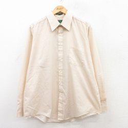 XL★古着 シアーズ 長袖 シャツ メンズ 80年代 80s 大きいサイズ 薄ベージュ カーキ 25jul02 中古 トップス
