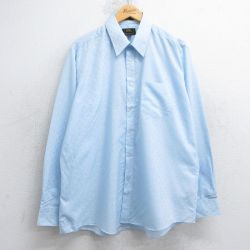 XL★古着 長袖 シャツ メンズ 総柄 大きいサイズ 水色 25jul03 中古 トップス