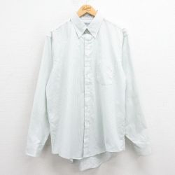 【50%OFF】XL★古着 アロー 長袖 シャツ メンズ 80年代 80s ボタンダウン USA製 薄緑 グリーン ストライプ 25aug18 中古 トップス