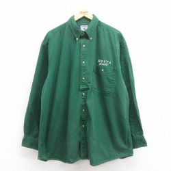 XL★古着 リー Lee 長袖 シャツ メンズ 00年代 00s MDSTA 大きいサイズ コットン ボタンダウン 緑 グリーン デニム 25aug18 中古 トップス