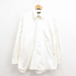 L★古着 長袖 シャツ メンズ 00年代 00s ロング丈 コットン イタリア製 白 ホワイト 25aug23 中古 トップス